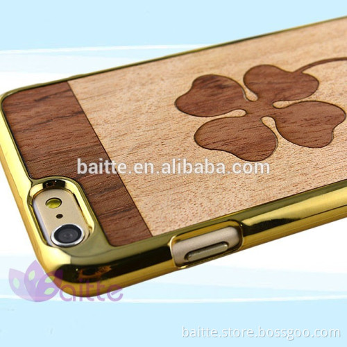 OEM pattern wood custom phone case for iphone 6 with 3d flip effect